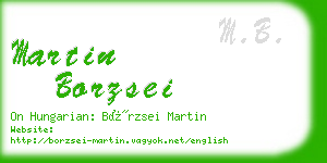 martin borzsei business card